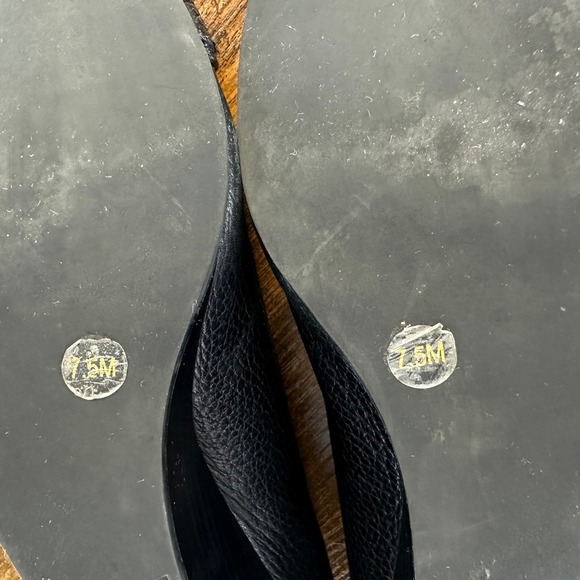 Tory Burch Natalya Pebbled Leather Wedge Heels Black Size‎ 7.5 - Picture 10 of 10